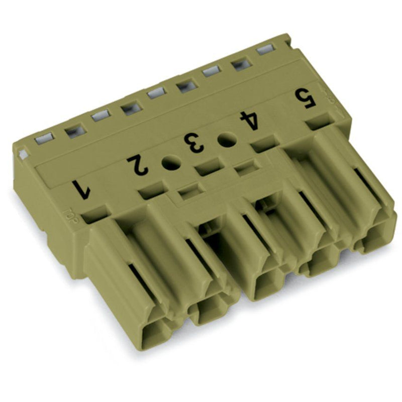 WAGO - Steckverbinder für steckbare Gebäudeinstallation Stecker 5-polig 770-275 Kod. B,hellgrün − 50 Stück