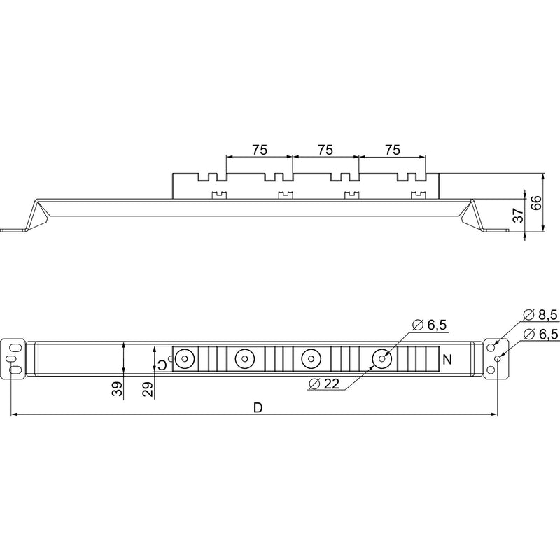 Schneider Electric - Sammelschienenträger Sammelschienenführung SF NSYAS800 mit Fixierung, 800mm
