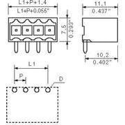 Weidmüller - Leiterplattensteckverbinder LP Verbinder Raster 3.5 SL-SMT3.5#1761542001 /2/90G 1.5SN − 100 Stück