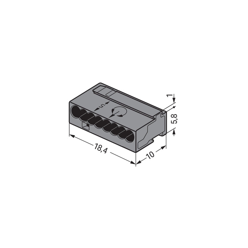 WAGO - Steckklemme Verbindungsdosenklemme 243-208 dgr 8x0,6-0,8mm − 50 Stück