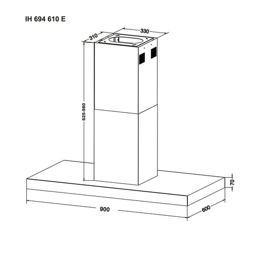 Amica - Dunstabzugshaube Inselesse IH 694 610 E T-Line,90cm