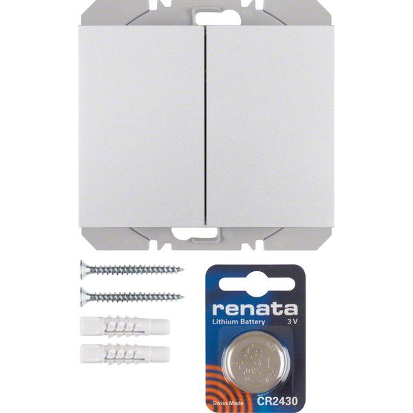 Berker - Bussystem-Hand-/Wandsender KNX-Funk Wandsender 2fach 85656277 alu lackiert