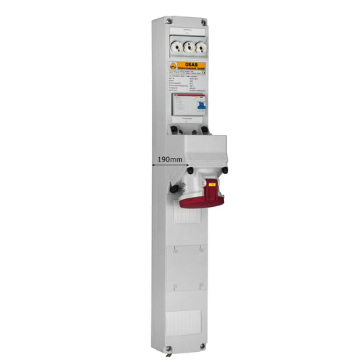 GSAB Elektrotechnik - CEE-Steckdosen-Kombination (IEC 60309) Systemleiste Sammelsch. 99.00.063-Z 185mm, CEE63