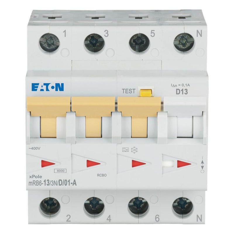 Eaton - Kombination FI-Schalter/Leitungsschutzschalter FI/LS Kombination mRB6-13/3N/D/01-A 13A 100mA