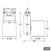 LTS Licht&Leuchten - Downlight/Strahler/Flutlicht LED-Stromschienenstrahler JETTT105.930FLD.STsi 930, DALI, si