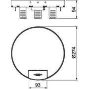OBO Bettermann - Nivellierbare Kassette für Kanaleinbau, Doppel- und Hohlboden Kassette rund RKSRN2UZD3R7VS25 D=275mm