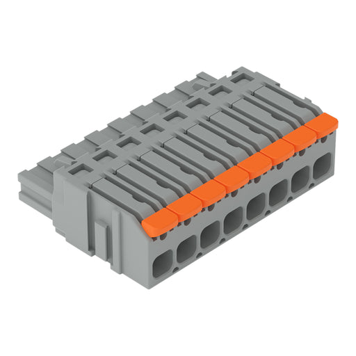 WAGO - Kabelsteckverbinder für Leiterplattensteckverbinder 1-Leiter-Federleiste,Hebel 2231-1108/327-000 PushinCAGECLAMP,grau − 50 Stück