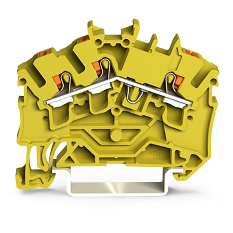WAGO - Durchgangs-Reihenklemme 3-Leiter-Durchgangsklemme 2202-6306 mit Drücker,2,5 mm² − 100 Stück