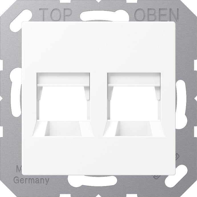 Jung - Einsatz/Abdeckung für Kommunikationstechnik Abdeckung 2-fach A 1569-25 WE WWM f.MJ WE TE-connect