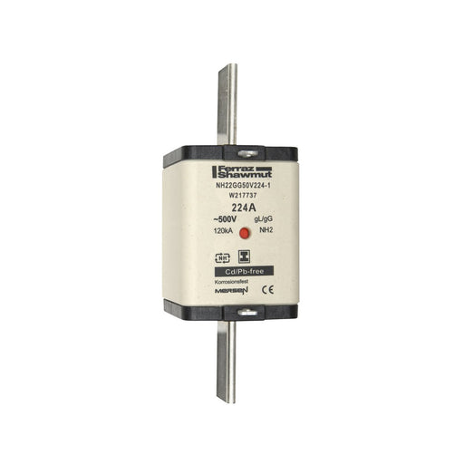 Mersen - Messersicherung Sicherungseinsatz NH Sond. NH22GG50V224-1 gG Gr.2 224A SGL KM − 3 Stück