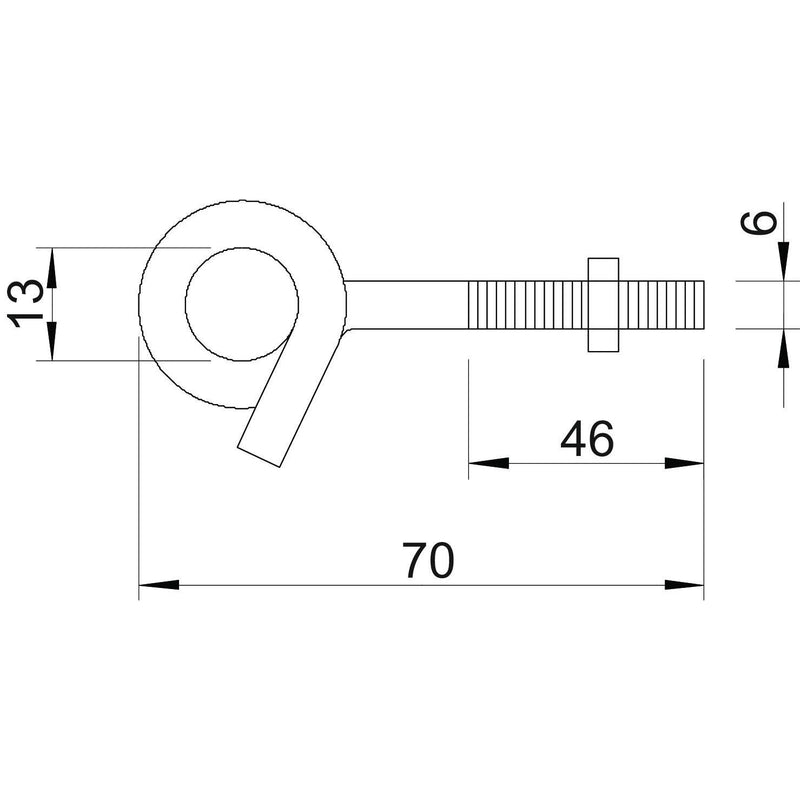 OBO Bettermann - Schaukelhaken Deckenhaken 948 TG6 M6x70