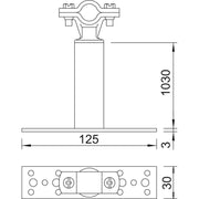 OBO Bettermann - Distanzhalter für Blitzschutz ISO-Abstandhalter ISO-A-1030 mit Bef. 1030mm