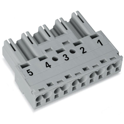 WAGO - Steckverbinder für steckbare Gebäudeinstallation Stecker 5-polig 770-255 Kod. B,grau − 50 Stück