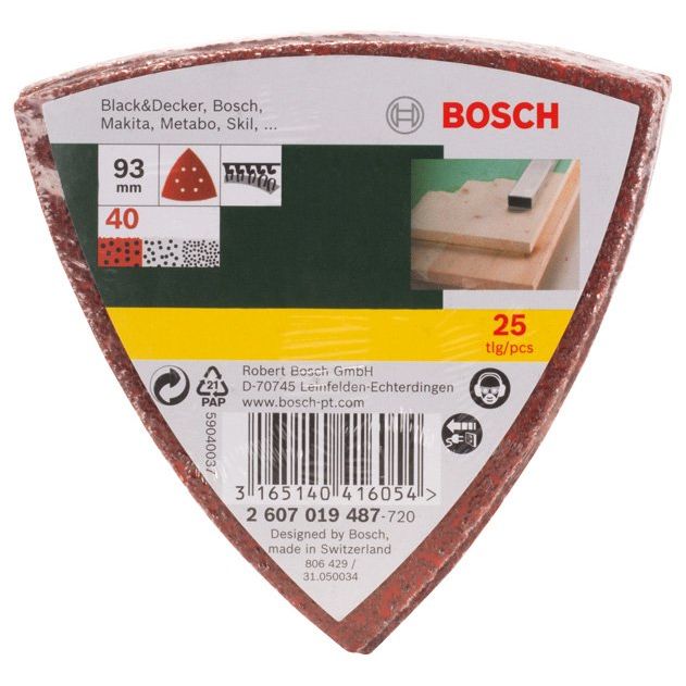 Bosch - Schleifpapierset Schleifblatt-Set für 2607019487 Deltaschleifer 93 mm