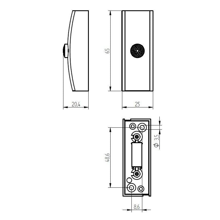 Grothe - Klingeldrücker Klingeltaster Golf KKO 2001 SW/SW − 10 Stück