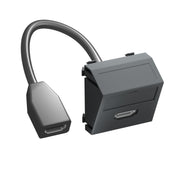 OBO Bettermann - Einsatz/Abdeckung für Kommunikationstechnik Multimediaträger HDMI MTS-HD F SWGR1 45x45mm sw-gr