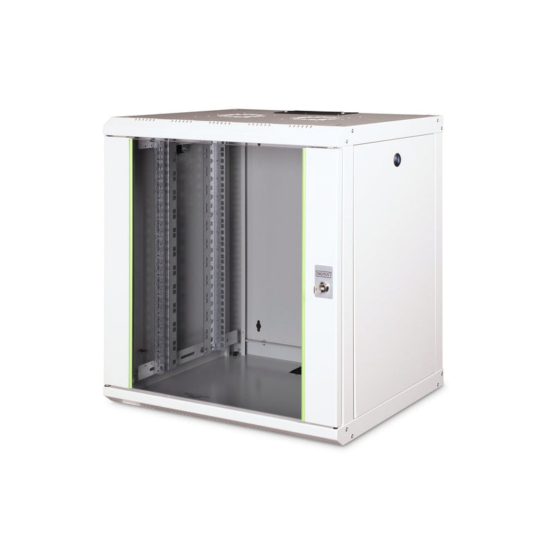 DIGITUS - Netzwerk-/Serverschrank 19" Wandschrank DN-19 12-U m. Glastür, RAL7035