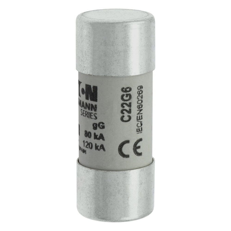 Eaton - Zylindrische Sicherung Sicherungseinsatz Nieders. CYLINDRICA#C22G6 6A AC 690V 80kA − 10 Stück