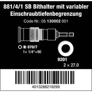 Wera - Bithalter 05130002001 881/4/1 SB