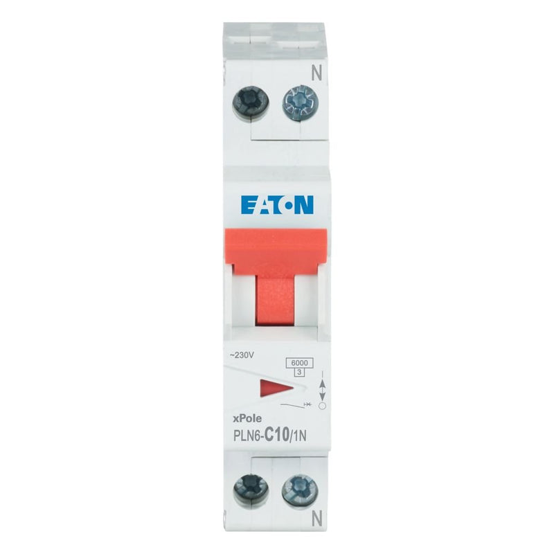 Eaton - Leitungsschutzschalter Leitungsschutzschalter PLN6-C10/1N-DE 10A, 1p+N,Steckkl. C − 12 Stück