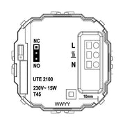 Eberle Controls - Raumthermostat/Uhrenthermostat UP-Raumregler 5-30C AC230V UTE 2100-RAL1013-G50 Ausgang Triac