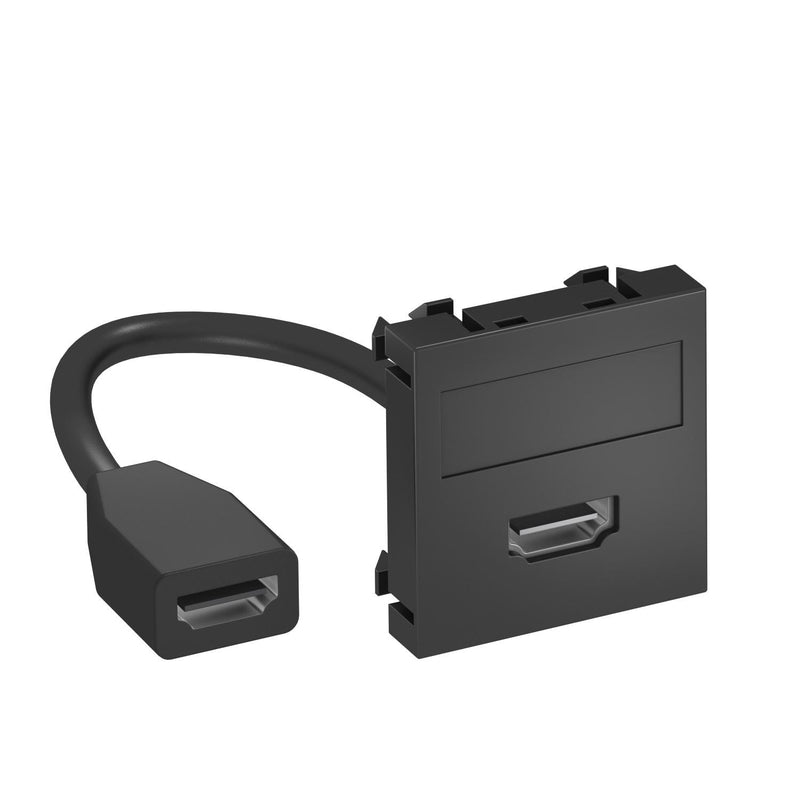 OBO Bettermann - Einsatz/Abdeckung für Kommunikationstechnik Multimediaträger HDMI MTG-HD F SWGR1 45x45mm sw-gr