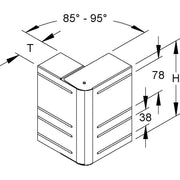 Niedax - Außeneck für Geräteeinbaukanal GK-Außeneck 90Gr. DKAV 170-78T60 WA 170x61mm