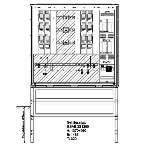 GSAB Elektrotechnik - Zähler-Komplettschrank Wandlermessung 25.W630.001 630A