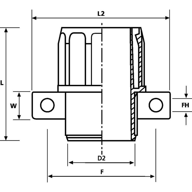 HellermannTyton - Kunststoff-Schutzschlauch-Verschraubung Wellschlauchhalter FG36-UH − 10 Stück