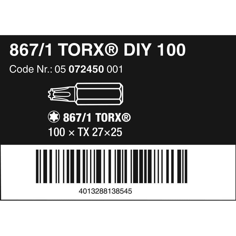 Wera - Bit-Set 6-rund Bit 072447(VE100) TX 15x25mm