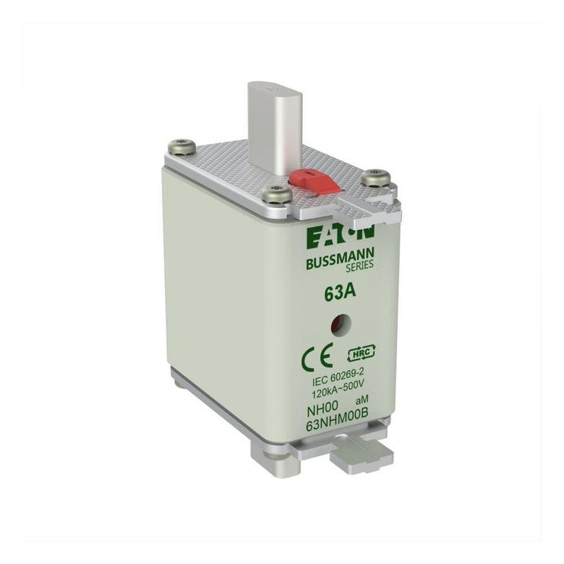Eaton - Messersicherung Sicherungseinsatz Nieders. FUSE NH 00#63NHM00B 63A AC 500V 120kA − 3 Stück