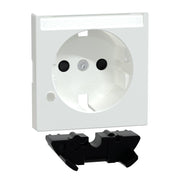 Merten - Abdeckung/Bedienelement für Installationsschalterprogramme Zentralplatte aws/gl MEG2333-0325 f.Steckdose K-Licht