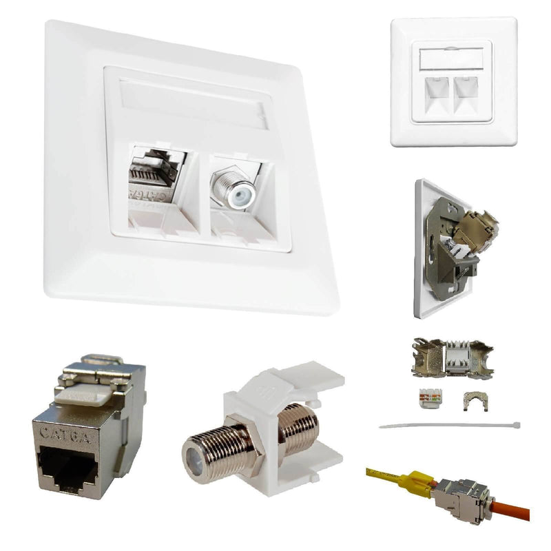 Kathrein - Kommunikationsanschlussdose Kupfer RJ45 Netzwerkdose Cat6A ESN 300 Kombi