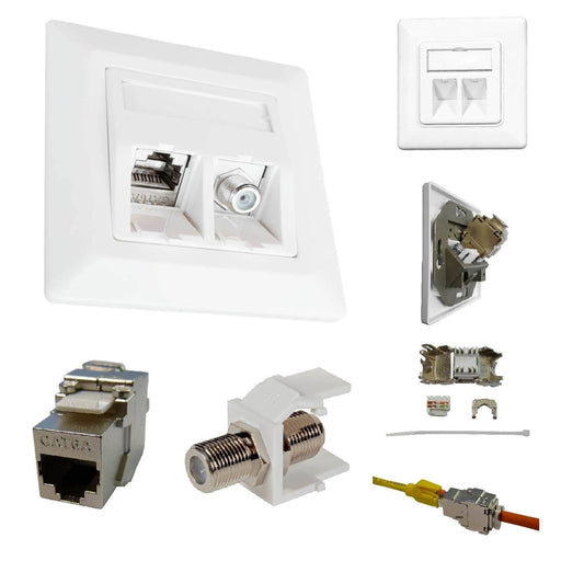 Kathrein - Kommunikationsanschlussdose Kupfer RJ45 Netzwerkdose Cat6A ESN 300 Kombi