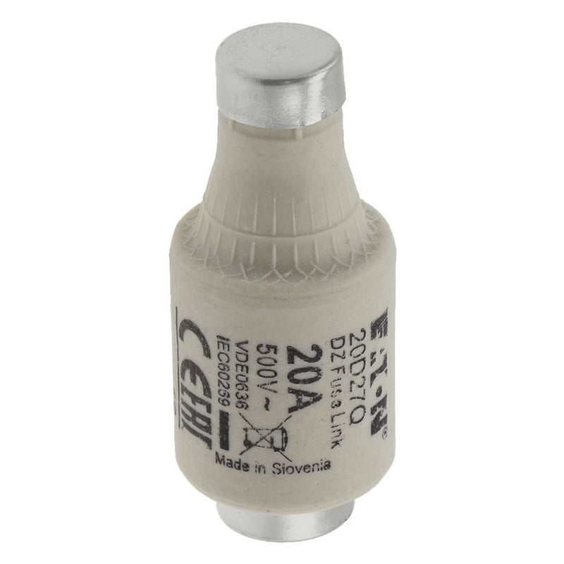 Eaton - D-Sicherungseinsatz Sicherungseinsatz Nieders. FUSE 20A D#20D27Q 20A AC 500V 50kA − 25 Stück