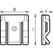 HellermannTyton - Befestigungsschelle für Kabel/Rohre Befestigungssockel TY8H1S-PA66-NA-C1 − 100 Stück