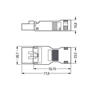 WAGO - Steckverbinder für steckbare Gebäudeinstallation Stecker 890-115 5-polig,1,5qmm sw − 50 Stück
