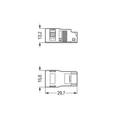 WAGO - Zubehör/Ersatzteile für steckbare Gebäudeinstallation Zugentlastungsgehäuse 890-502/342-000 Rastschelle,schwarz − 50 Stück