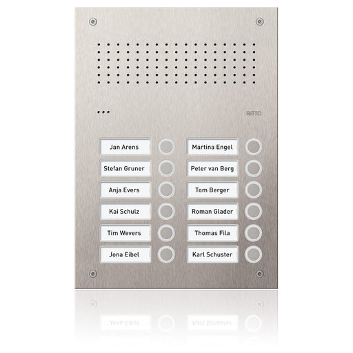 Ritto - Türstation für Türkommunikation Türstation Pur Edelstahl RGE1812325 Acero Audio, 12WE