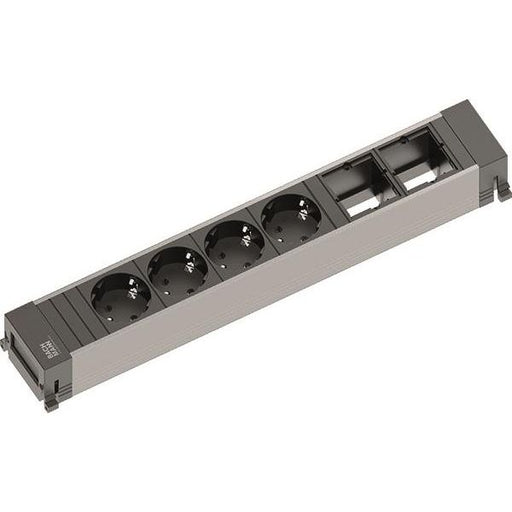 Bachmann - Mehrfachsteckdose Steckdoseneinheit 916.030 schwarz,alu,6-fach