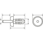 HellermannTyton - Spreizniet HTWD-R6B 5.0-5.5mm PA6 sw − 250 Stück