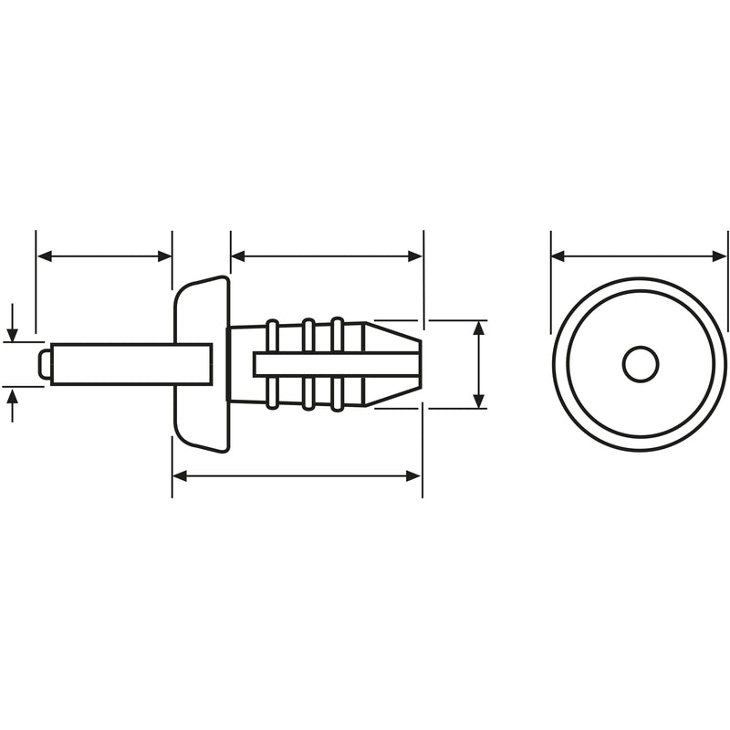 HellermannTyton - Spreizniet HTWD-R6B 5.0-5.5mm PA6 sw − 250 Stück