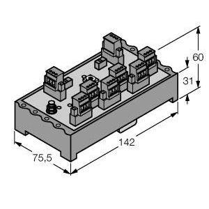 Turck - Passiver Sensor-/Aktor-Verteiler (mit Leitung) Verteilerbaustein JRBS-40-6R/EX