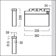 Zumtobel Group - Mechanisches Zubehör/Ersatzteile für Leuchten Anbauwinkel ECOSIGN C #22168747 AW 90°