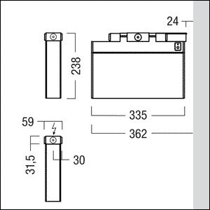 Zumtobel Group - Mechanisches Zubehör/Ersatzteile für Leuchten Anbauwinkel ECOSIGN C #22168747 AW 90°