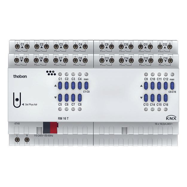 Theben - Bussystem-Schaltaktor Schaltaktor/Jalousieaktor RM 16 T KNX FIX2 Modul, KNX − 1 Stück
