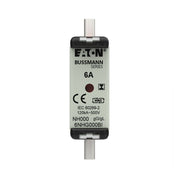 Eaton - Messersicherung Sicherungseinsatz Nieders. NH-SICHERU#6NHG000BI 6A AC 500V 120kA − 3 Stück