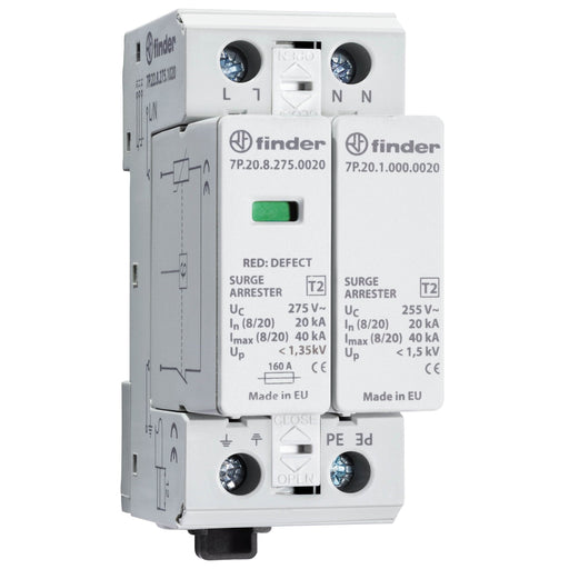 Finder - Überspannungsableiter für Energietechnik/Stromversorgung Überspannungsableiter 7P.22.8.275.1020