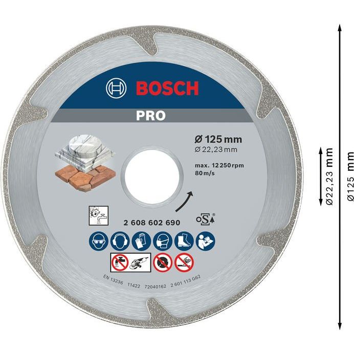 Bosch - Trenn-/Schleifscheibe Diamanttrennscheibe 2608602690 PRO Marble