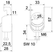 OBO Bettermann - Bügelschelle BS-U1-M-28 FT 22-28mm